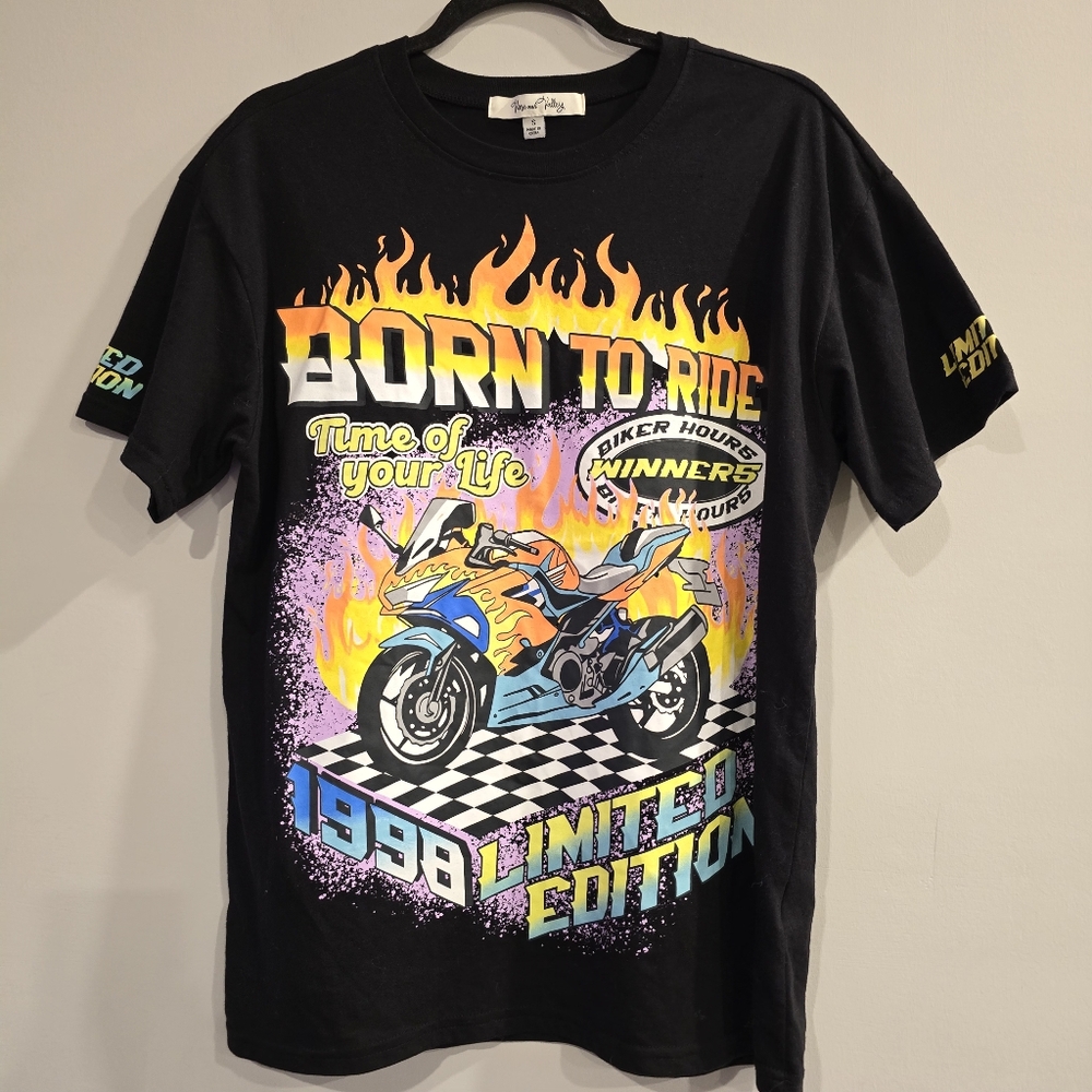 Born To Ride‎ Time Of Your Life 1998 Black Limited Edition Biker T-Shirt S.D40